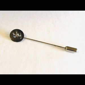 Vintage Sterling Silver Skier Cutout Hat Stick Pin